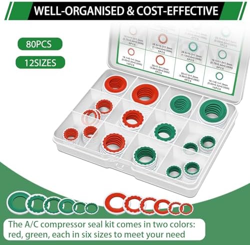 80PCS A/C Compressor Seal Washers Assortment Kit, A/C Gaskets - Image 5