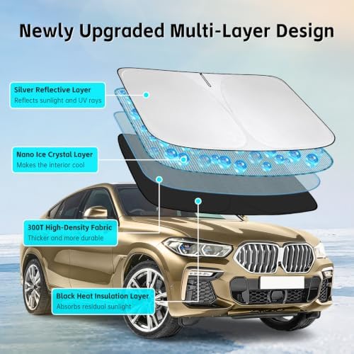Windshield Sun Shade for BMW X6 2015-2026 Sunshade - Image 3