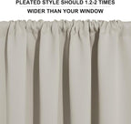 RYB HOME Short Privacy Curtains 30 inch Long for Bathroom Window | Thermal Insulated, Heat Blocking, Rod Pocket, Half Window Curtain Tiers for Nursery Bedroom, W42 x L30, Natural, 2 Panels - Image 3
