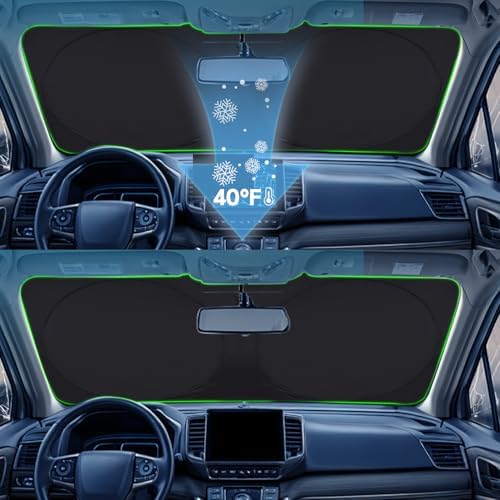 Custom Fit Rivian R1T Windshield Sunshade for 2022-2023 2024 2025 Rivian R1S/R1T Accessories Front Window Sun Shades Shield Cover for Windshield Foldable 210T Sun Visor Protector Blocks UV Ray - Image 5