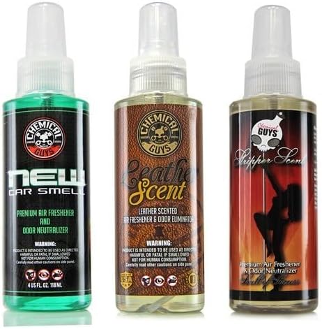 Chemical Guys AIR_301_04 New Car/Leather/Signature Scent Sample Kit, Great for Cars, Trucks, SUVs, RVs, Home, Office & More (4 fl oz - 3 Items) - Image 2