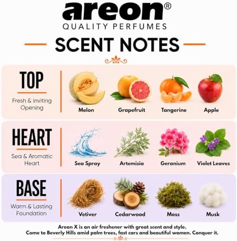 AREON MON MA08 Long Lasting Paper Hanging Ornaments for Car or Home Hanging Best Car Air Freshener Miami Beach Scent, 12 Pack - Image 3