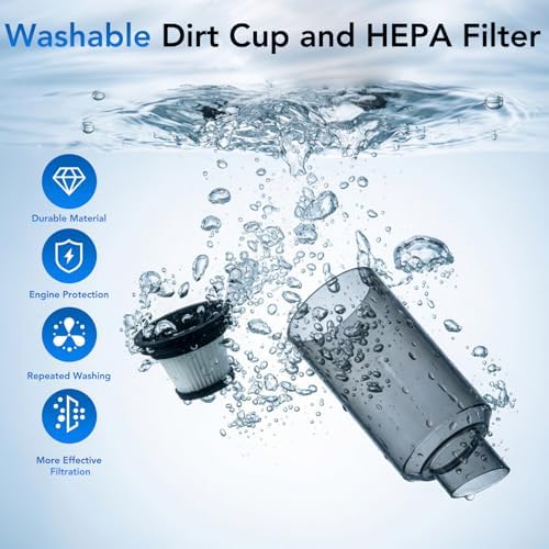 Portable Brushless Car Vacuum Cordless Mini Handheld Vacuums Cleaner High Power with LCD Display and Multi-Nozzles, Hand held Cleaners for Car, Home, Office, Sofa, Pet Hair,Keyboard - Image 5