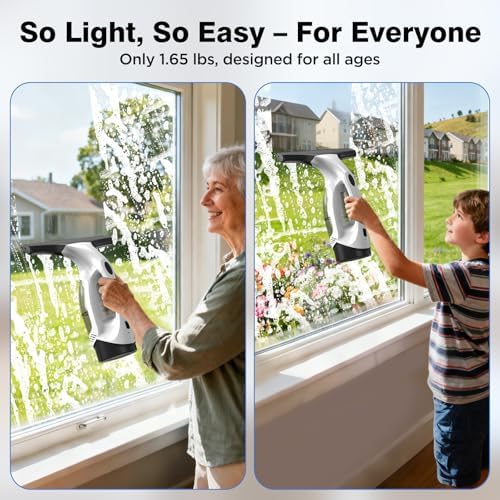 Window Vacuum Squeegee Cordless, 2000Pa Electric Window Cleaner Tool - Image 5