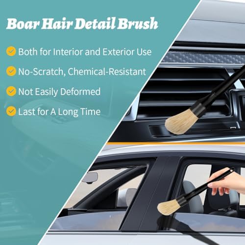 7PCS Car Detailing Brush Set, Ultra Soft Car Interior Detailing Brushes - Image 5