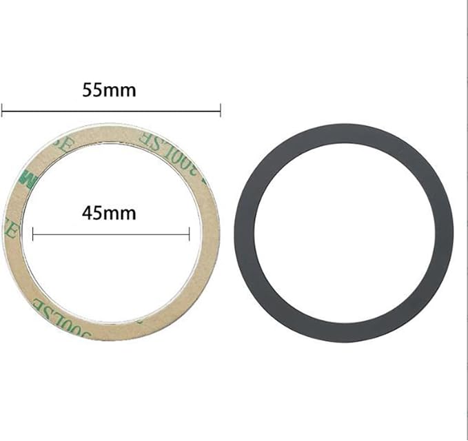 TENOC Universal Metal Ring Sticker, 6Pcs, Black+White | Compatible with iPhone/Samsung/Android Cellphones, Magnetic Phone Charger/Mount/Holder Conversion - Image 2