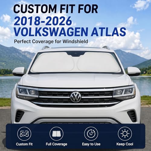 Custom Fit Windshield Sun Shade for Volkswagen VW Atlas 2018-2026 - Image 2