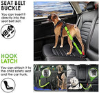 SlowTon Dog Car Seat Belt, 3 in 1 Latch Bar Attachment Dog Safety Seatbelt | Hook Latch Bar& Seatbelt Buckle, Reflective, Heavy Duty Nylon, Durability, Easy of Use, for Travel Riding, Lime, 35.5" - Image 2