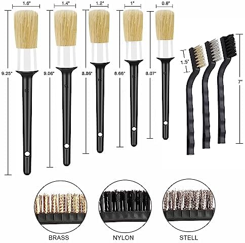 HMPLL 10pcs Detailing Brush Set, White - Image 4