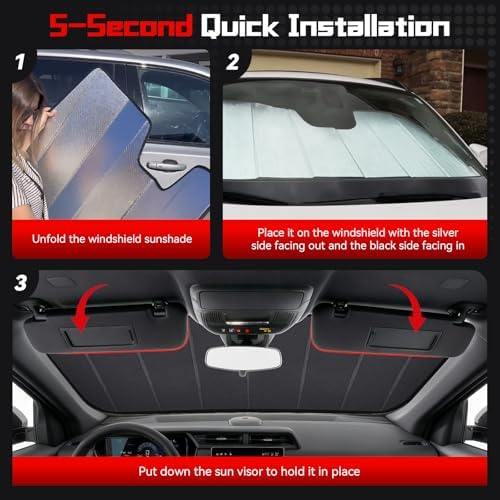 Windshield Sun Shade Custom Fit for Be-nz GLE/GLS 2020-2025 - Image 5