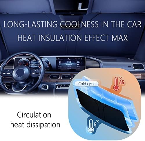 300T Thickened Sunshade for Car Windshield,Windshield Sun Shade for Blocking 99% Sunlight & Heat,Summer Cars Essentials Sun Cover for Car Windshields Fits Small Truck,SUV (XL: 63x33 inch) - Image 5