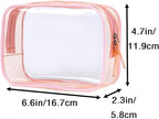 Buminee Clear Pouch Small, 6.6"x2.3"x4.7" Size TSA Approved Toiletry Bag, Travel Bags for Toiletries, Cosmetic Bag for Women and Men - 1 Pack Pink | 6.6"x2.3"x4.7" Size, Travel Bags for Toiletries, Cosmetic Bag for Women and Men - Image 2