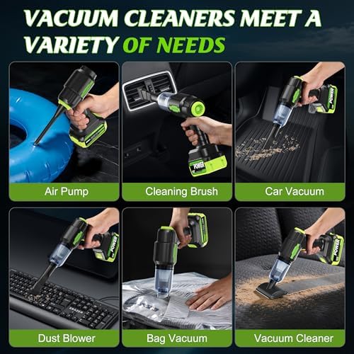 Cordless Car Vacuum Portable -Handheld Vacuum Cleaner 50000PA-High Power Suction & Blower for Car, Home, Office, Desktop, Keyboard,Pet Hair-2-in-1 Vacuum - with 2×4.0Ah Batteries - Image 4