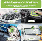 2 Pack Car Wash Brush with 62" Long Handle for Exterior Truck, RV, Boat - Image 2