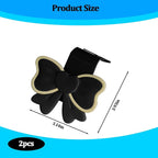 2PCS Car Seat Headrest Hook, Cute Bow Vehicle Backseat Storage Hanger Purse Handbag Organizer, Automotive Interior Seat Back Hook Holder for Umbrella Hat Bag, Universal for Vehicles (Black) - Image 2