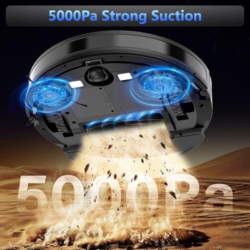 Tikom Robot Vacuum and Mop Combo, 5000Pa Robotic Vacuum Cleaner, 150 Min Max, App & Remote Control, Ideal for Hard Floor, Carpet, Pet Hair, Self-Charge(G8000 Max) - Image 2