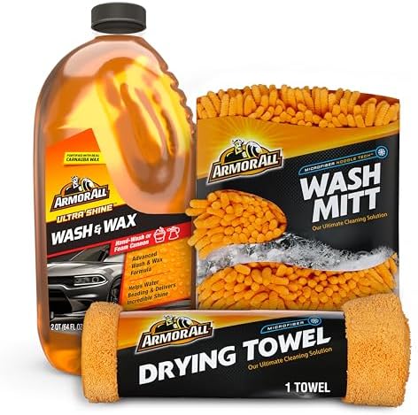 Armor All Cleaning Kit, Car Wash Soap, Wash Mitt & Microfiber Towel by ArmorAll