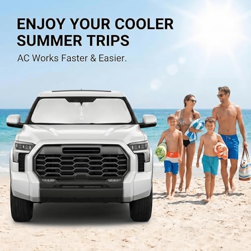 for Toyota Tundra Windshield Sun Shade 2022-2026, Custom Fit for Limited SR5 Platinum TRD Pro, Foldable UV Blocking Front Window Visor, Summer Car Accessory - Image 4