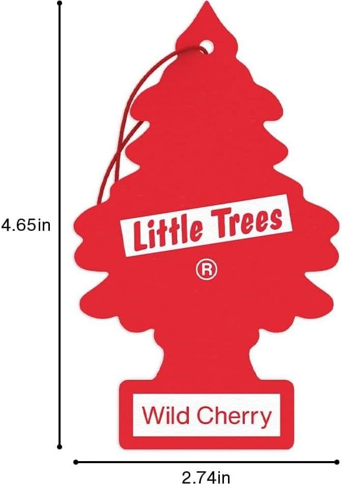 LITTLE TREES Car Air Freshener | Hanging Paper Tree for Home or Car | Wild Cherry | 4 Pack - Image 7