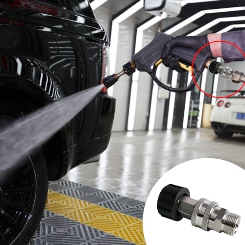 LIULO TOOL Pressure Washer Quick Connect Kit, Stainless Steel Quick Disconnect Kit, M22 14 mm Metric Male Thread Quick Connector, M22 Swivel to 3/8" Quick Connect (4 Pack) - Image 7