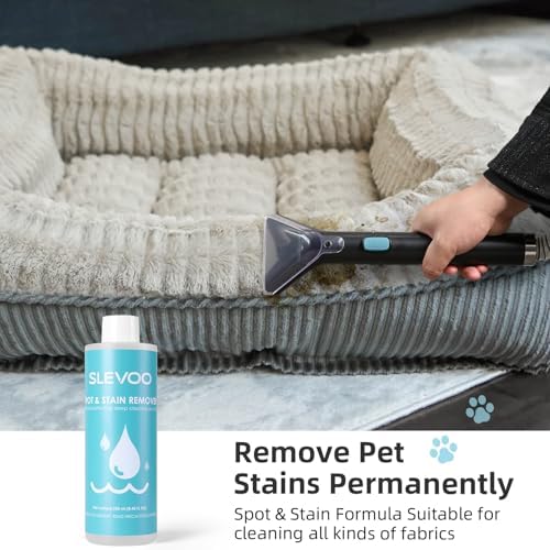 Slevoo 450W Portable Carpet Cleaner Machine with 1 Bottle Cleaning Solutions, Strong Suction Upholstery and Furniture Cleaner for Cleaning Stairs, Car Interiors, for Pet Footprint, Dust, Oil (Blue) - Image 2