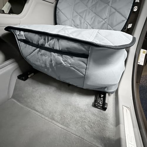 4Knines Heavy Duty Front Bucket Seat Cover for Dogs, Waterproof, Grey | Heavy-duty with K9-Shield waterproof protection. Fits captain & bucket seats. Nonslip. Easy install & clean. - Image 4