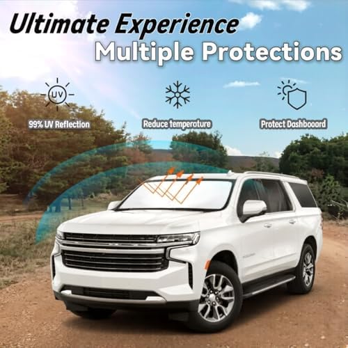 Windshield Sunshade for Chevy Suburban 2021-2025 Suburban Sun Shade - Image 3
