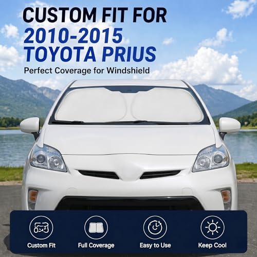 Custom Fit Windshield Sun Shade for Toyota Prius 2010-2015 - Image 2