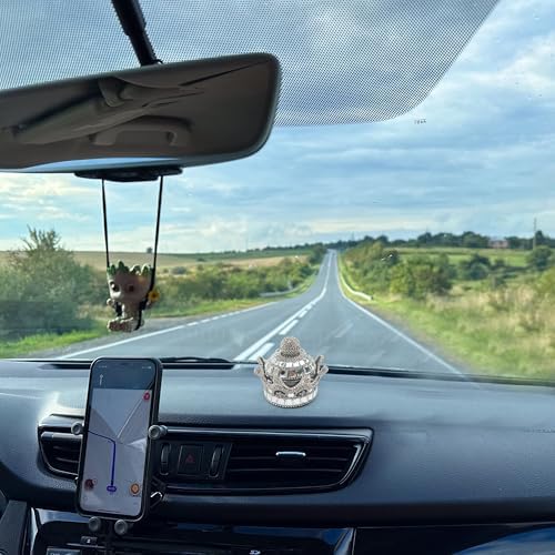 Crown Air Freshener for Car, Crystal Fragrance Diffuser, Air Freshener Holder, Crystal Crown Fresheners Ornament Bottle for Car Dashboard Interior Home Office Decoration (Silver, No Perfume) - Image 6