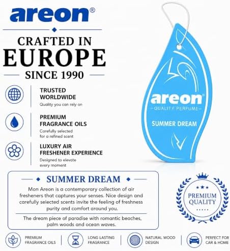 AREON MON MA18 Long Lasting Hanging Best Car Air Freshener Summer Dream Scent, 12 pack - Image 5