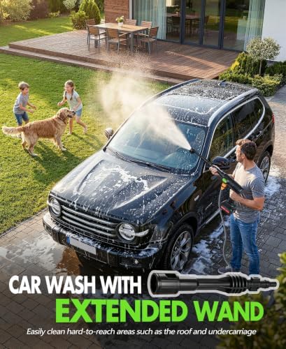 PoolLeader Cordless Car Cleaning Tool with 6-in-1 Nozzle & Foam Cannon - Image 4