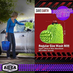 AIDEA Car Wash Mitt Microfiber, 10PK, Car Wash Brush, Green, 7.12''X10.14'' - Image 2
