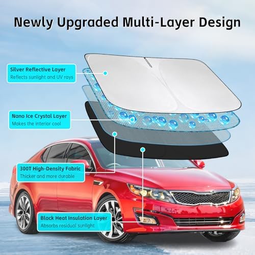 Windshield Sun Shade for Kia Optima 2011-2020 Sunshade - Image 3