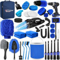 Qydipclin 38Pcs Car Detailing Kit, Car Detailing Brush Set, Car Wash Cleaning Kit, Car Detailing Brushes, Professional Car Care Kit for Interior Exterior Wheels, Blue by Qydipclin
