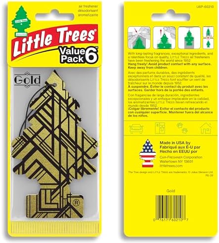LITTLE TREES Car Air Freshener | Hanging Tree Provides Long Lasting Scent for Auto and Home | 24 Air Fresheners |Gold - Image 2