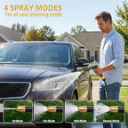 High Pressure Hose Nozzle, Upgraded Pressure Washer Gun with 4 Spray Modes, Adjustable Handheld Pressure Washer Nozzle for 3/4" Garden Hose, Watering Sprayer for Cleaning Yard Patio Car Pets - Image 4