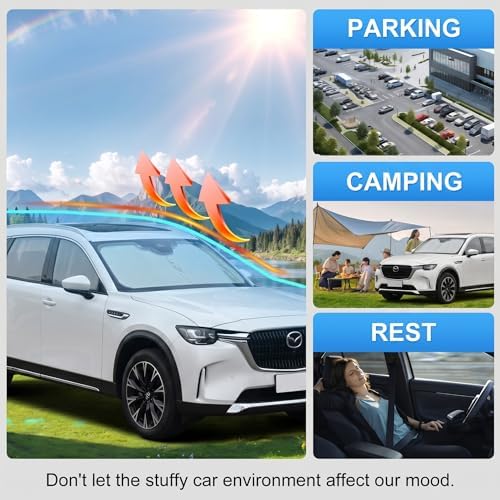 Custom Fit Windshield Sun Shade for Mazda CX90 CX-90 2024-2026 - Image 6
