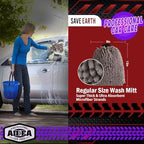 AIDEA Car Wash Mitt Microfiber, 2PK, Car Wash Brush, Grey, 8''X12'' - Image 2