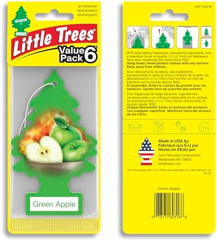 LITTLE TREES Car Air Freshener | Hanging Tree Provides Long Lasting Scent for Auto and Home | Green Apple, 24 Air Fresheners - Image 2