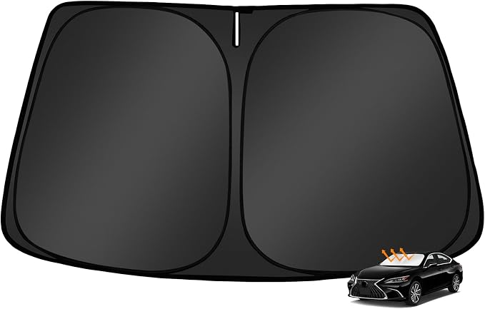 Windshield Sun Shade for Le-xus ES Sedan 250 300h 350 2019-2025 | Custom Fit, Foldable, Easy to Install & Store, Full Coverage, 210T Reflective Fabric, Blocks 99% of UV Rays by Mekdghro