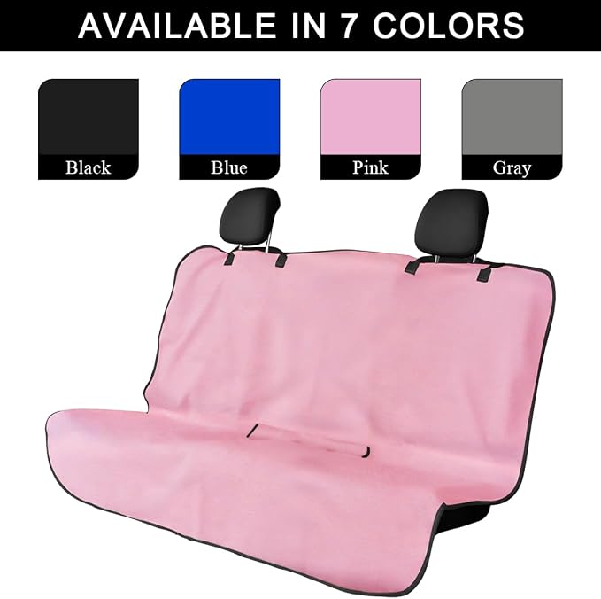 DXNQ Car Towel Seat Cover, Waterproof Sweating Non-Slip Premium Soft Towel Carseat Protector, Universal Machine Washable Car Truck SUV Front Seat Cover for Gym Workout Beach Hiking (Pink, Rear) - Image 4