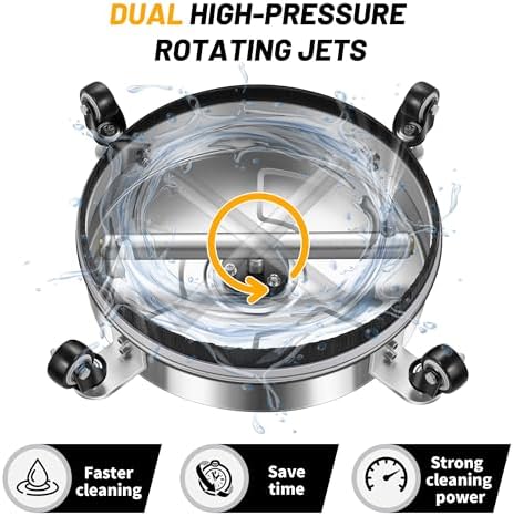 LidoDola 14'' Pressure Washer Surface Cleaner, Power Washer Accessory - Image 4