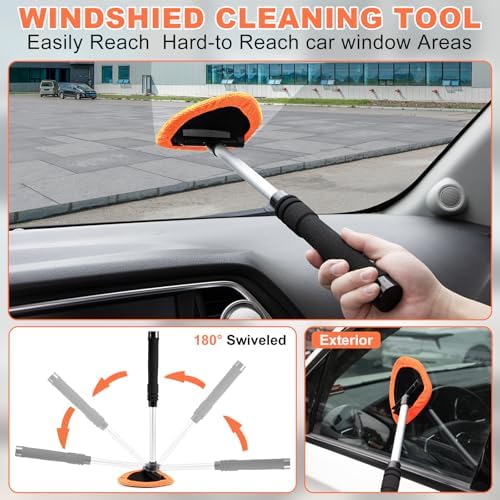 Windshield Cleaner Tool, 15Pcs Car Interior Cleaning Kit, Detailing Kit Cleaner, Detailing Brush, Cleaning Gel, Inside Cleaning Supplies Accessories for Trucks, SUVs, RVs Window - Image 2