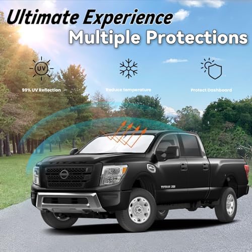 Windshield Sun Shade for Nissan Titan 2020-2024 - Image 3
