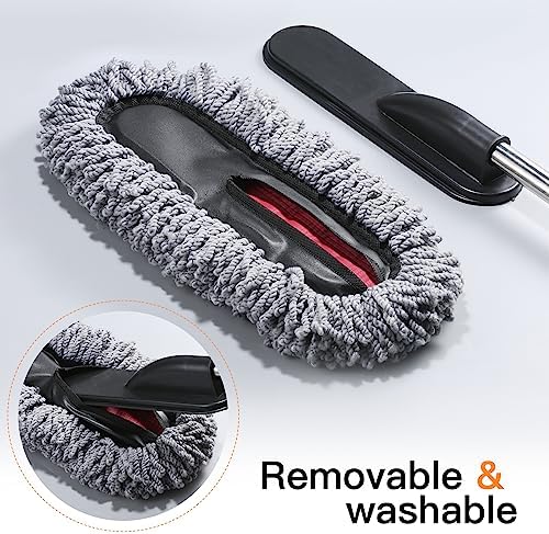 IPELY 3 Pack Large Microfiber Car Duster Exterior Scratch Free with Extendable, Car Duster Interior Multipurpose dust Cleaning - Image 3