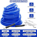 Sewer Jetter Kit 100 FT for Pressure Washer, 5800 PSI Drain Cleaner Hose - Image 3