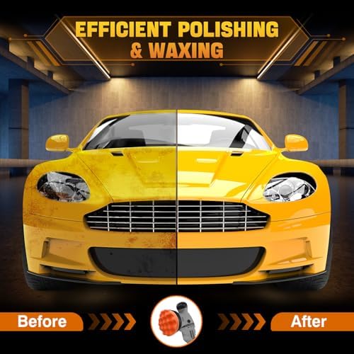 VERVEWAVE Cordless Buffer Polisher Kit for Dewalt 20V Battery (No Battery), 6-Inch Orbital Car Polisher Variable Speed 1800—5500 RPM, 17PCS Polishing Accessories, for Car Polishing/Waxing (Tool Only) - Image 6