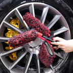 oesee Professional 4 Pack Long Handle Wheel Brush Kit for Cleaning Wheel and Tire- 2X Soft Wheel Cleaning Brush, Detailing Brush and Stiff Tire Brush, Bendable& Durable Wheel Rim Cleaner Brush Set - Image 2