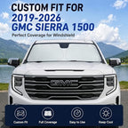 Sun Shade for 2019-2024 2025 2026 GMC Sierra 1500 2500 3500 SLT, AT4, Denali Pickup Accessories Windshield Sunshade Cover Front Window Shade Fit Sierra 1500 Sun Visor Protector Foldable Blocks UV Rays - Image 2
