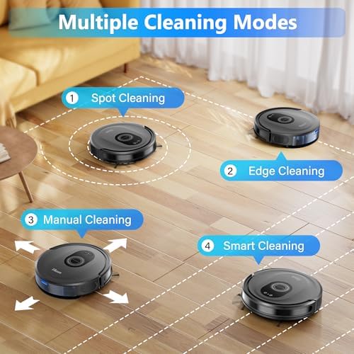 Tikom Robot Vacuum and Mop Combo, 5000Pa Robotic Vacuum Cleaner, 150 Min Max, App & Remote Control, Ideal for Hard Floor, Carpet, Pet Hair, Self-Charge(G8000 Max) - Image 7